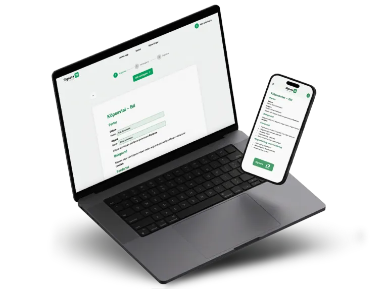 Signera24 i webbläsare och på mobil
